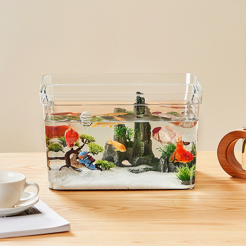Frameless Clear Aquarium 360 Degree Visibility DIY Decoration Clear Rimless