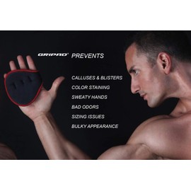 Gripad Classic Workout Grips | The Alternative to Weight Lifting Gloves, Gym Workouts, WOD, Weightlifting & Fitness (Orange)