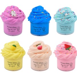 WUHUANIU Slime Kit with 6 Pack Scented Slime,Watermelon /Unicorn /Blue/Peach Slime,Super Soft and Non-Sticky,Surprise Slime Toys for Girls and Boys