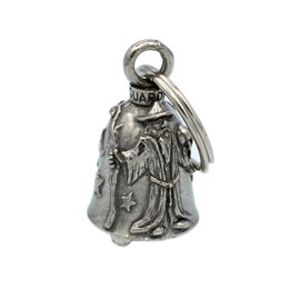 Guardian Bell USA AMGB-208 Wizard Bell Amulet Biker Keychain Traffic Safety Amulet Bell, Pewter