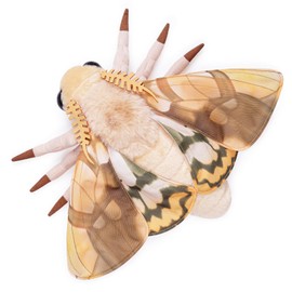 FRANKIEZHOU Realistic Dead Leaf Moth Plush Animal - Yellow 15 Inch,Dead Leaf Moth Plush Toy, Soft Moth Stuffed Toy, Girls Toy, for Kids, Baby Gift,Home Decor, Cuddle Toy