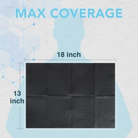 480 Pack Disposable Dental Bibs 13"x18"，3-Ply Waterproof Tattoo Bibs Sheet for Nail Salon，Dental Clinic，Feeding，Tattoo Shop (Black)