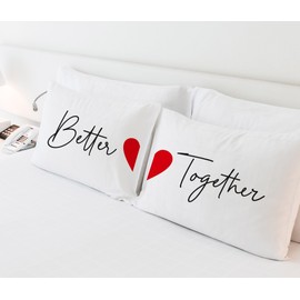 Better Together Pillow Case | Set of 2 - Couple Gifts | Home Decor Gift for Couples | Housewarming Gifts | Unique Gift Ideas