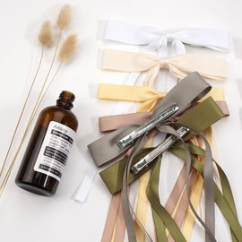 SALOCY Ribbon Hair Bows for Women Girls,6 PCS Hair Ribbons Tassel Ribbon Bowknot Hair Clips With Long Tail,Big Ribbon Bows Satin Hair Clip for Hair Design