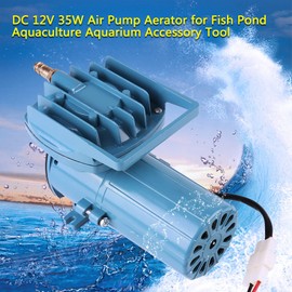 DC 12V Aquarium Air Pump 35W Aerator Pump for Fish Pond, Fish Tank Air Pump Low Power Consumption with Large Volume and Stable Performance, 68L/min
