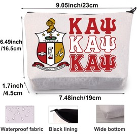 BWWKTOP KAP Sorority Makeup Bag Greek Fraternity Gifts Black Sorority Gifts Greek Letters Sorority Makeup Zipper Bag Fraternity Paraphernalia, KAP, Bag