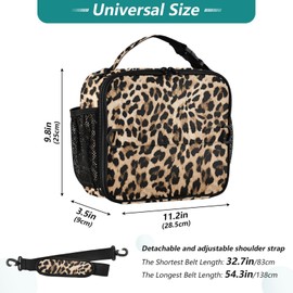xiaotcq Leopard Lunch Bag Lunch Box for Women Men Animal Patten Lunch Tote Bag Large Capacity Insulated Leakproof Cooler for Travel Hiking Camping