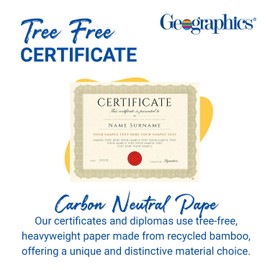 Geographics Braided Certificate, 8.5” x 11” Graduation Diploma, Tree-Free, 65 lb Paper, Diplomas, Documents, & Award Certificates, Gold, Pack of 15