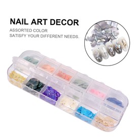 LALAFINA Box of Manicure Patches Nail Art Shell Pieces DIY Decor for Women Shell Nail Ornament