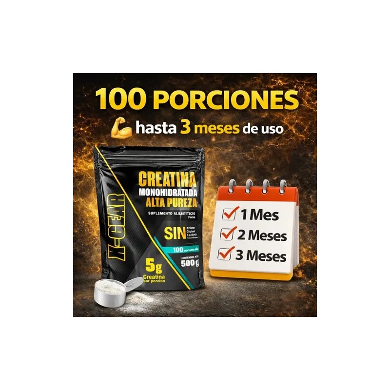Creatina Monohidratada Suplemento Alimenticio Sin Sabor