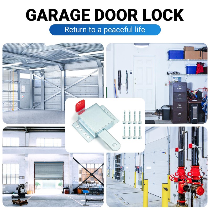 Heavy Duty Garage Door Lock, 2PCS Upgrade Galvanized Steel Garage