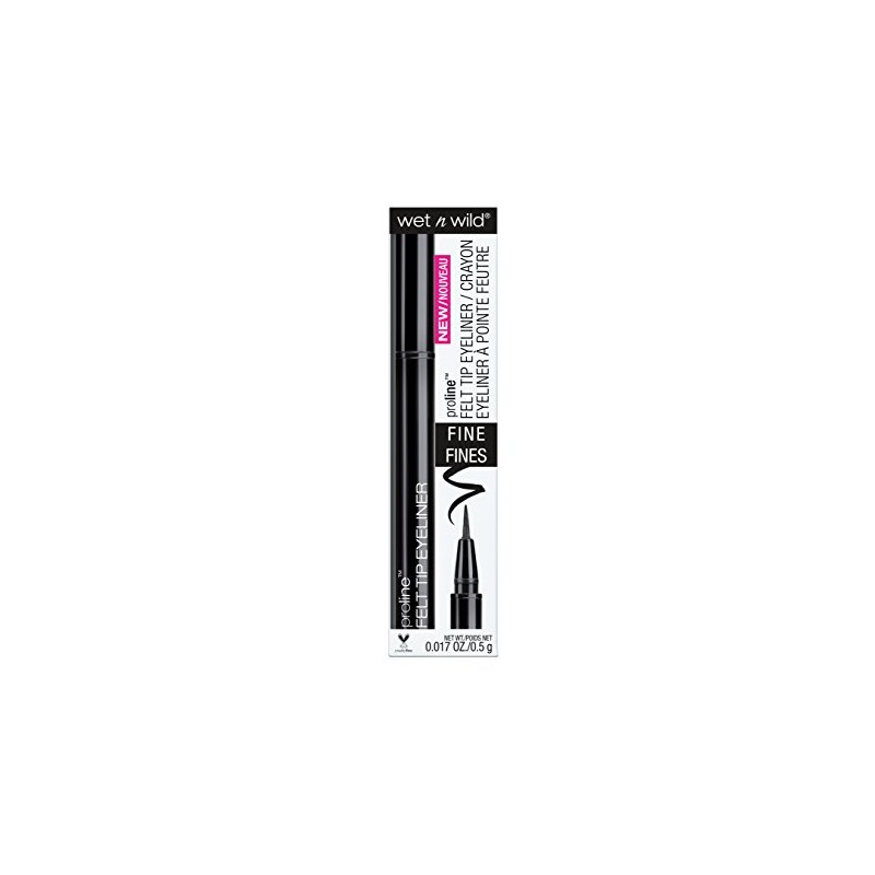 wet n wild Proline Felt Tip Eyeliner, Black, 0.017 Fluid