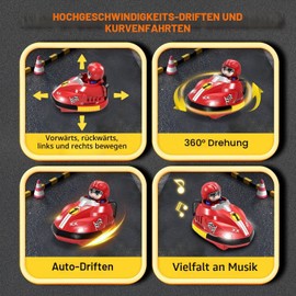 Yangers Remote Control Car Cartoon for Children from 3 4 5 6 7 Years, Remote Controlled Car Scooter RC Cars Set of 2 Bumper Cars Kart Child Toy Christmas Gifts Birthday for Boys Girls