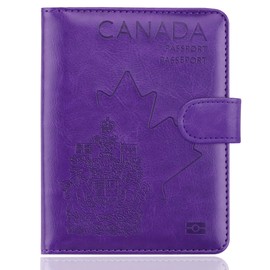 WALNEW RFID Blocking Passport Holder Travel Wallet Cover Case (N-Purple)