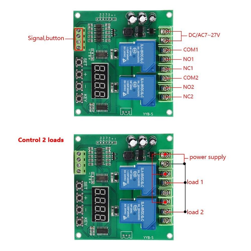 YYB-5 12v 24v Motor Forward/Reverse Control Board Two Relay Delay