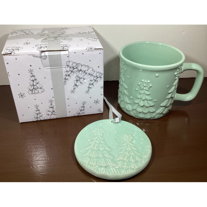 Temptations Frosty Forest Mint 16 oz. Mug Ornament Lid w/Gift