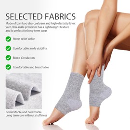 KOAVDMT One Compress Bamboo Foot Sleeves, Ankle Brace Protection Socks for Women, Bamboo Foot Sleeves, Suitable for Cold Protection Against Swelling and Sprains(L(41-44))