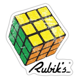 Spreadshirt Magic Rubik's Cube Colourful Vintage Magic Cube Sticker, 10 x 10 cm, White Matte