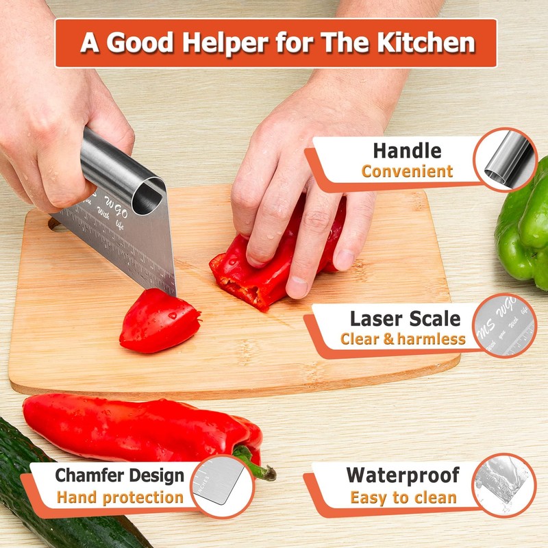 Pro Dough Pastry Scraper/Cutter/Chopper Stainless Steel Mirror Polished with Measuring