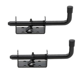 5 Inch Spring Loaded Latch Bolt, Heavy Duty Spring Loaded Latch Pin Door Lock,1/2" Pin Shed (2, Black)