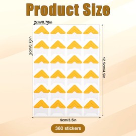 360 Pcs Photo Corners Self Adhesive Photo Mounting Corner Stickers Photo Mounting Corners Multicolored Picture Corners for Scrapbooks Album Journal Memory Book (Multicolor)
