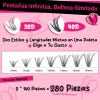 Kit De Extensiones Pestañas Pro 30d 40d 9-16mm 280pcs