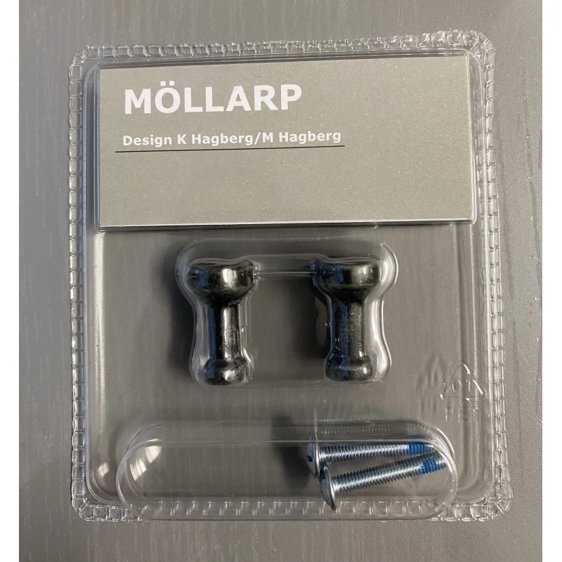 Ikea MOLLARP Knob Black Set Of 3 New 102.730.90.