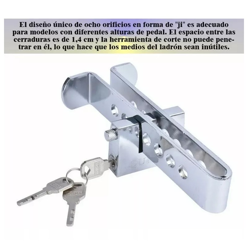 Fnbrli Bloqueador Traba Pedal Auto Antirrobo Seguridad + Candado