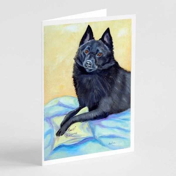 Caroline's Treasures Schipperke Sweet Dreams Greeting Cards and Envelopes Pack