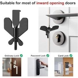 ayattecy Magnite AceGuard Door Lock, AceGuard Door Lock, AceGuard Door Lock Portable, 2 Pack Heavy-Duty Portable Door Lock, Portable Door Lock for Travel, Apartments, Hotels, Dorms (2Pc-Black)