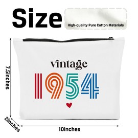 FBCCZEY Funny 70th Birthday Gifts for Women Vintage 1954 Makeup Bag, Birthday Gifts for 70 Year Old Woman Make Up Bags, Happy Anniversary 70th Birthday Party Decorations for Women Cosmetic Bag