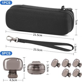 Estuche para Cepillo de Dientes Eléctrico,con 5 Fundas Protectoras,Material EVA Impermeable, Portátil con Asa,Bolsillo para Cable y Pasta de Dientes, Almacenamiento Multifuncional