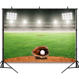DePhoto 7(W) x5(H) FT Baseball Backdrop Baseball Field Background Backdrops Baseball Theme Party Decoration Props Club Activity Banner Party Birthday Decoration Newborn Photography Props
