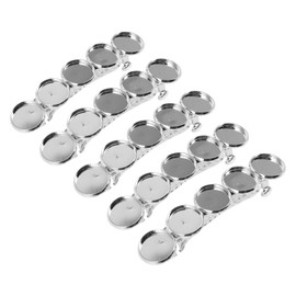 Tofficu 5pcs Round Bezel Hair Clip Base for DIY Hair Clips Sleek Tray Design Perfect for Jewelry Making