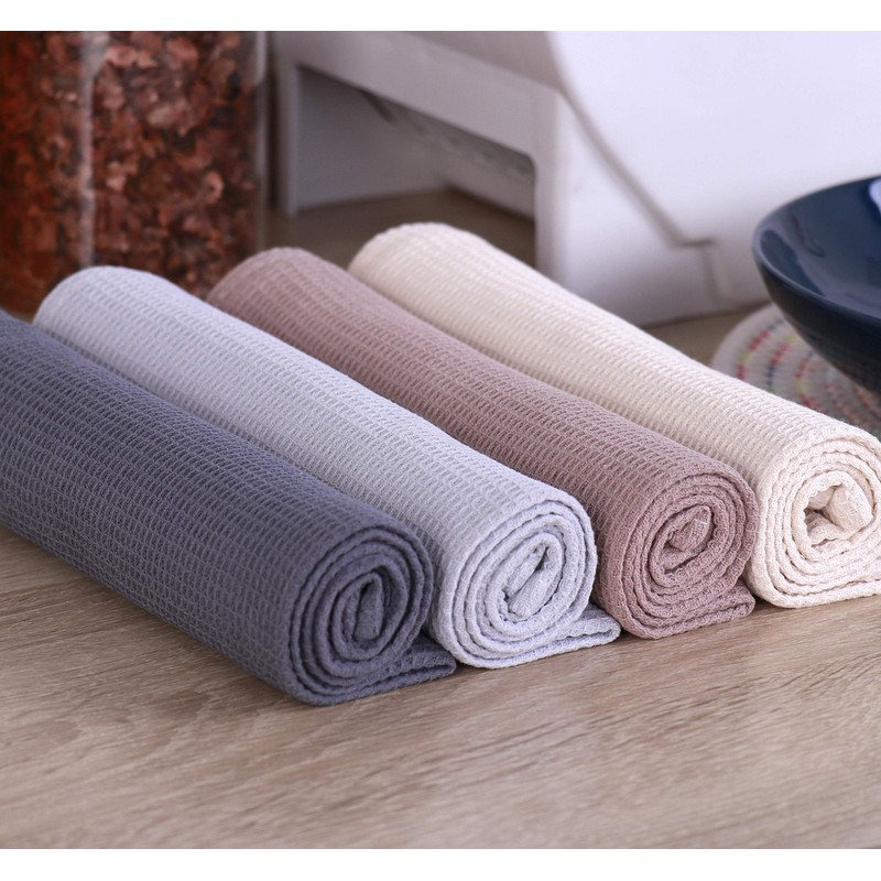 PY HOME & SPORTS Dish Towels Set, 100% Cotton Waffle