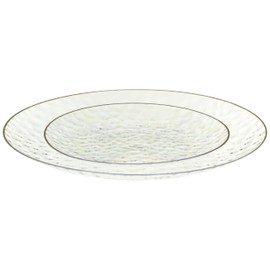 Blue Sky Organic Hammered Clear Gold Rim Plates - 7" & 10" Combo Pack, 32 Count | Disposable Dinnerware, Elegant Design Perfect for Parties and Events