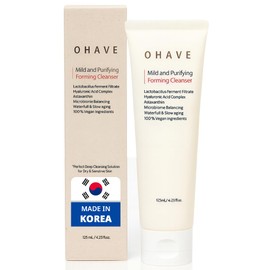 ZIOSTAND - Limpiador Espumoso Suave Y Purificante Ohave, Limpiador Facial Vegano Suave, Cuidado De La Piel Coreano, Belleza, Hidratante Y...