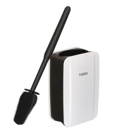 Removable Toilet Brush Set, Soft and Medium Bristles for Cleaning Hygienic Corners, Comes with Suction Cup Seamless Hooks, Black