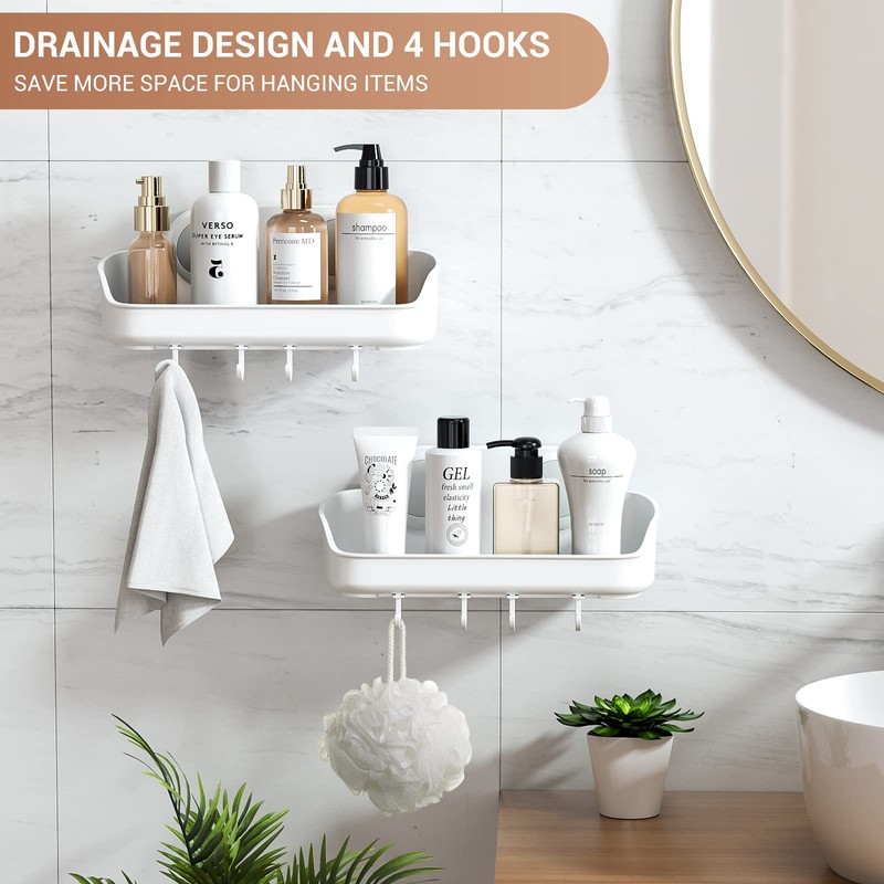 Luxear Shower Caddy, Suction Cup Shower Shelf, No Drilling Powerful