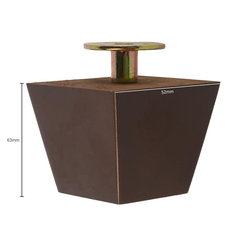 Laroal Furniture Legs 2 Inch/50mm Set of 4 Square Solid