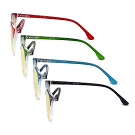 Eyekepper 4-pack Round Reading Glasses Blue Light Blocking Women Yellow Tinted +1.50