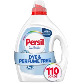 Persil Free & Sensitive Liquid Laundry Detergent, Unscented and Hypoallergenic for Sensitive Skin, Ultra Concentrated, 82.5 fl oz, 110 Loads