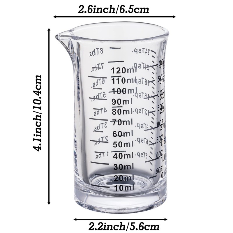 Ackers Shot Glass Measuring Cup 4 Ounce/120ML Liquid Heavy High