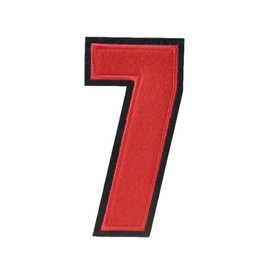 4 Inch Number 7 Patch Iron On or Sew On Patches Appliques Decorative Repair Patches 2 Pcs (Red Number 7)