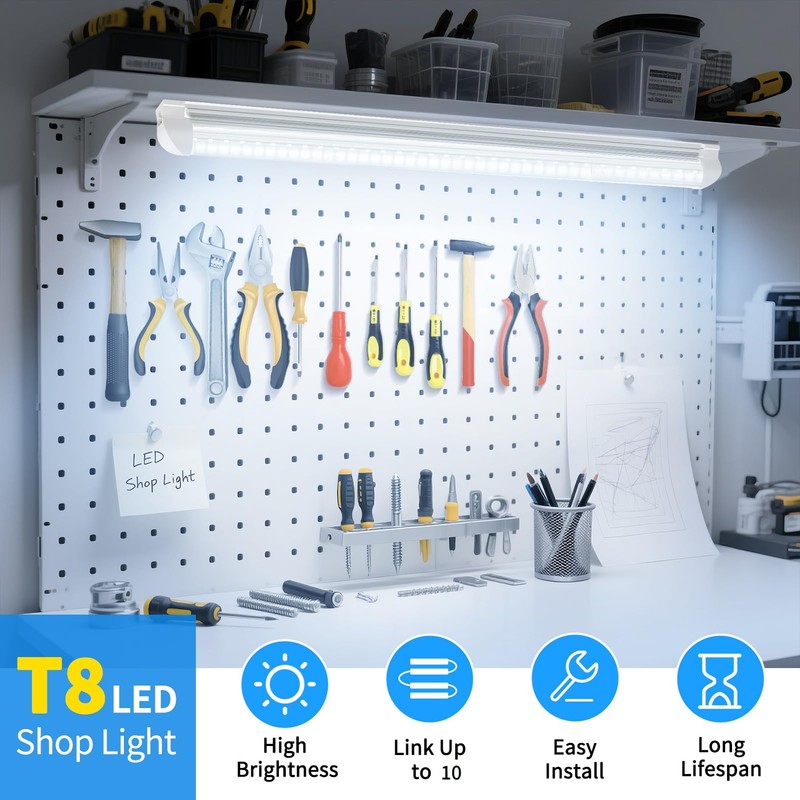 CNSUNWAY LED Shop Light 2FT, 24W 3600LM 6500K Super Bright,