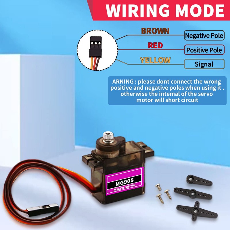 DaFuRui 5pack MG90S Servo Motor， Mini 9G MG90S Micro Servo