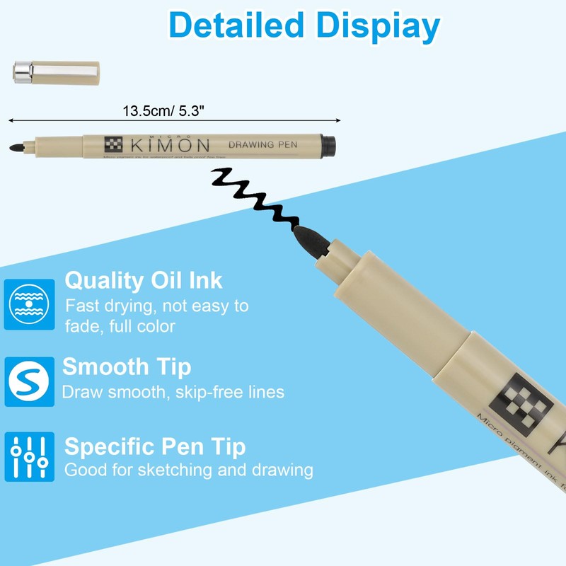 PATIKIL Micro Pen Fineliner Pens, 4Pcs 1mm Medium Point Drawing