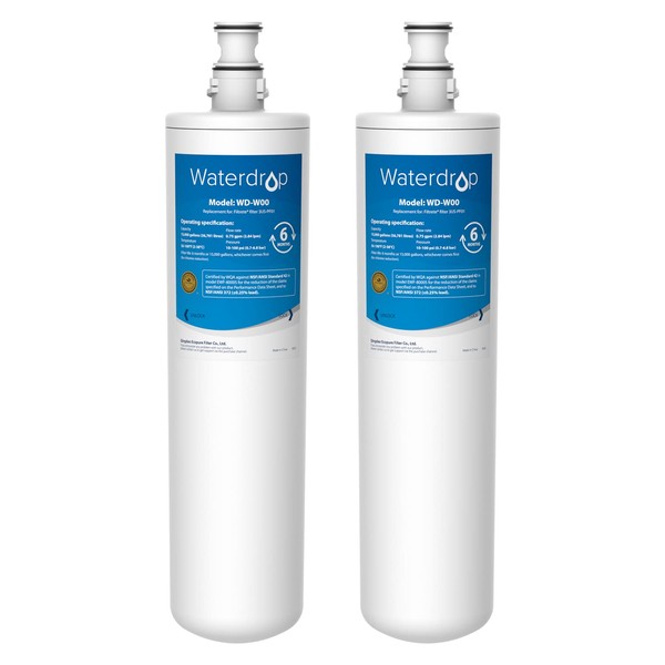 Waterdrop 3US-MAX-F01 Maximum Under Sink Water Filter, Replacement for Filtrete® 3US-PF01, 3US-PS01, 3US-MAX-S01, Aqua-Pure C-Cyst-FF, Manitowoc K-00337, K-00338, NSF/ANSI 42 Certified, Pack of 2
