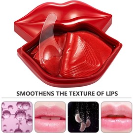 40 Piezas Mascarilla Labial Hidratante para Dormir, Gel Rojo