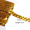 1.5cmx13m Gold Sequin Trim, Glitter Sequin Braid Trim Flat Paillette
